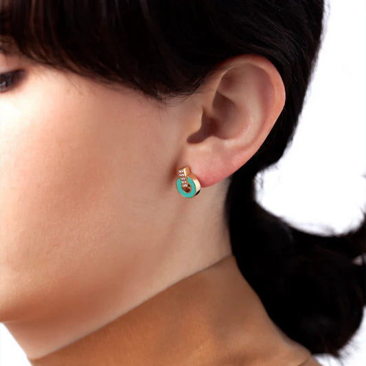 NEREIDA TURQUOISE CHIP WITH ZIRCONIA EARRINGS