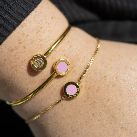 OCEAN FONDANT PINK AND PAVE CHIPS BANGLE