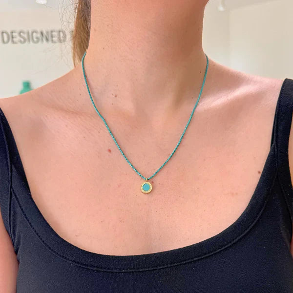 OCEAN TURQUOISE CHAIN TURQUOISE CHIP NECKLACE