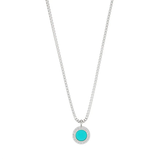 OCEAN TURQUOISE CHIP WITH ZIRCONIA NECKLACE