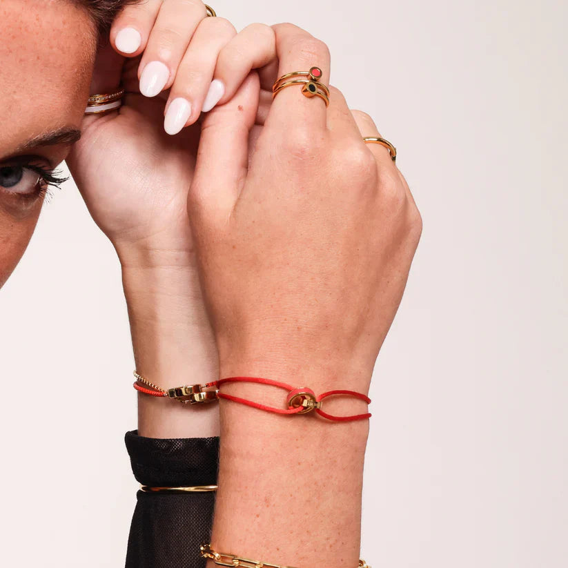 WEWA RED CORD RED CHIP BRACELET