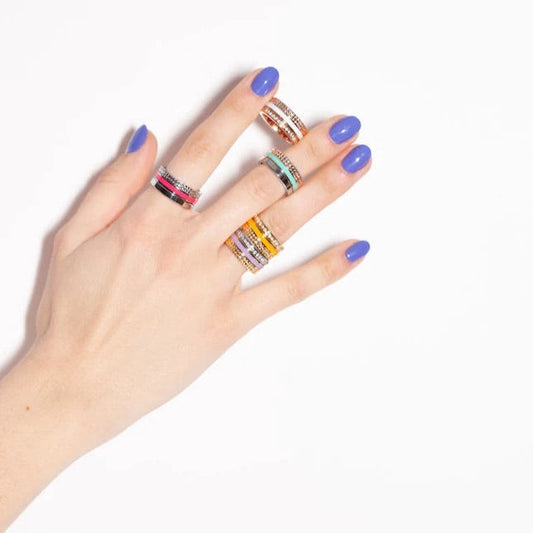 WEWA TUBE TURQUOISE CHIP WITH ZIRCONIA RING