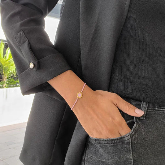 OCEAN FONDANT PINK CHAIN AND CHIP BRACELET