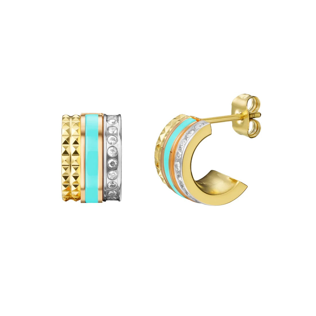 WEWA TUBE TURQUOISE w/ ZIRCONIA HOOPS
