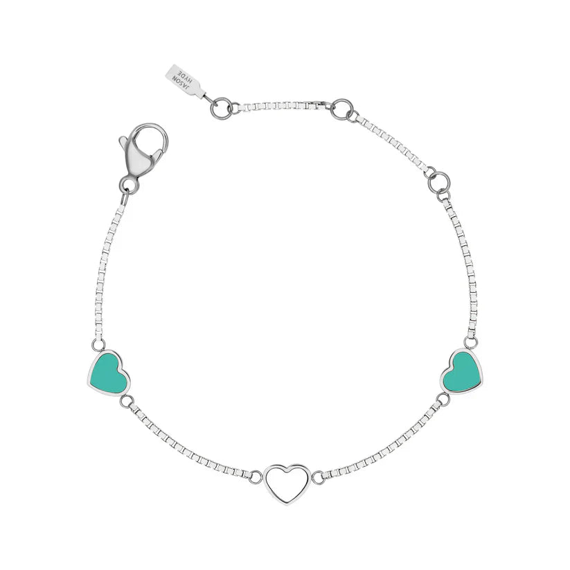 AMARE TURQUOISE AND WHITE CHIPS TRIO BRACELET - ONE SIZE