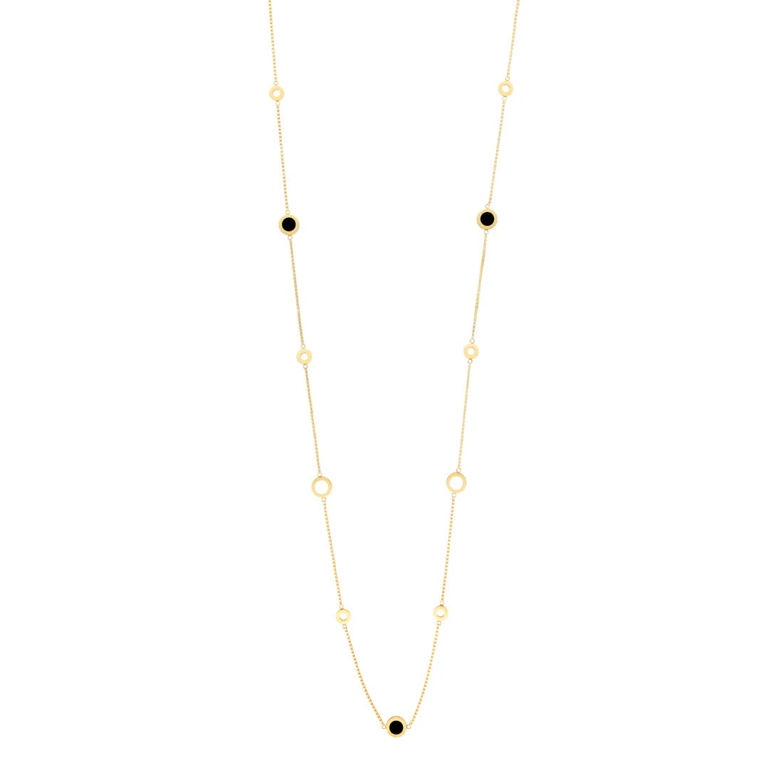 OCEAN BLACK AND WHITE SAUTOIR NECKLACE