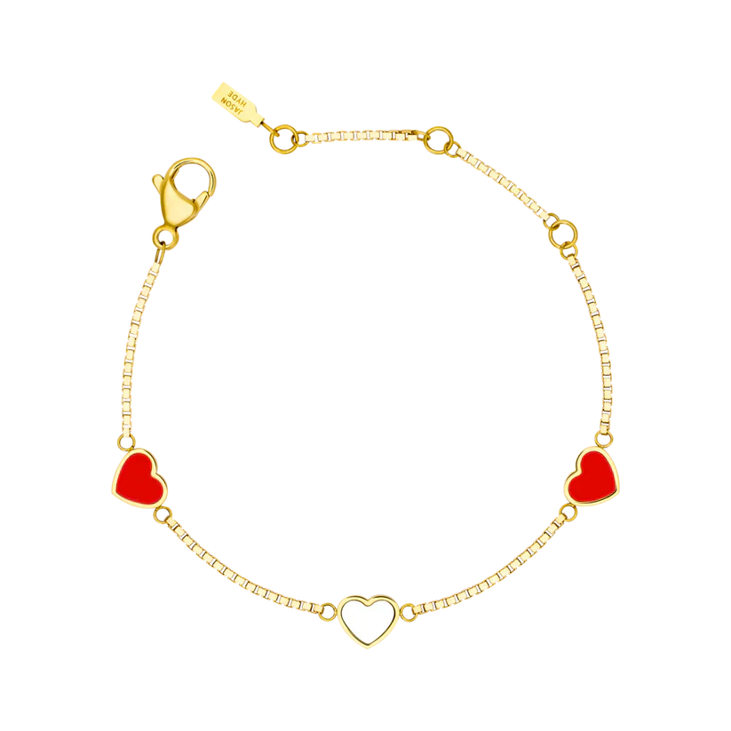 AMARE RED AND WHITE CHIPS TRIO BRACELET