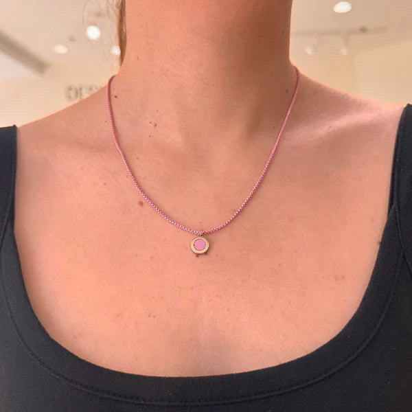 OCEAN FONDANT PINK CHAIN FONDANT PINK CHIP NECKLACE