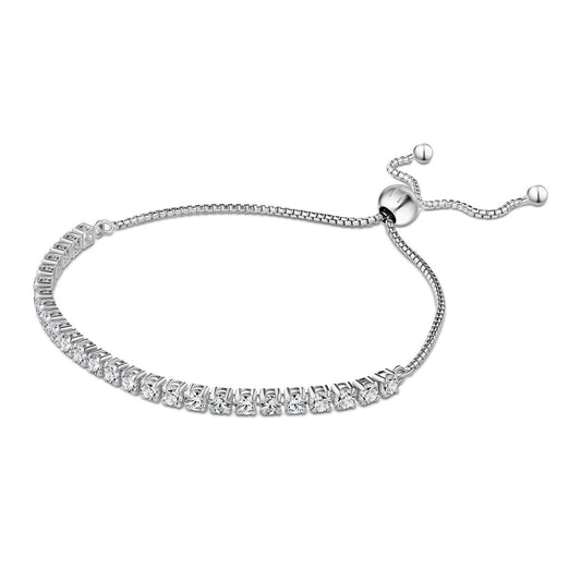 BRACELET ITALY HALF TENNIS WHITE STONE SILVER