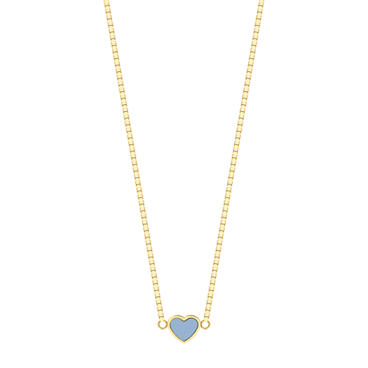 AMARE POWDER BLUE CHIP NECKLACE GOLD