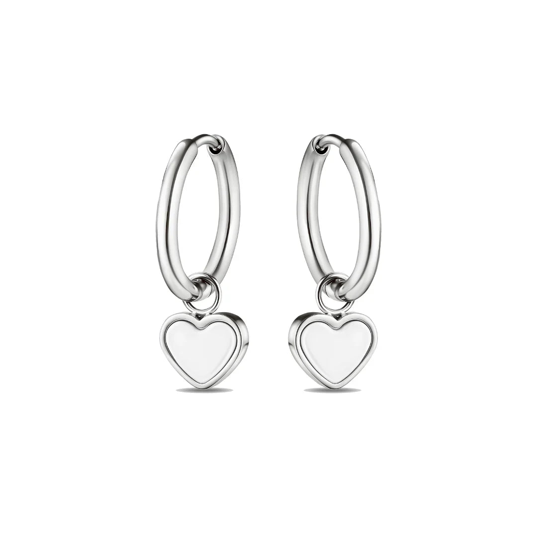 AMARE HOOPS HANGING WHITE SILVER