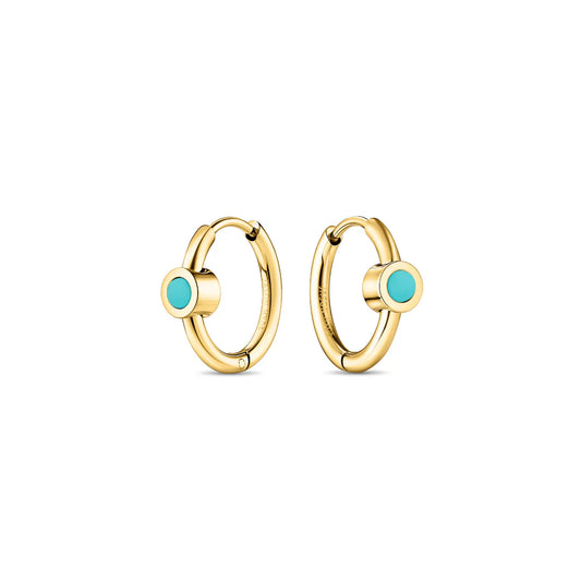 NEW WAVE HUGGIES TURQUOISE CHIP EARINGS