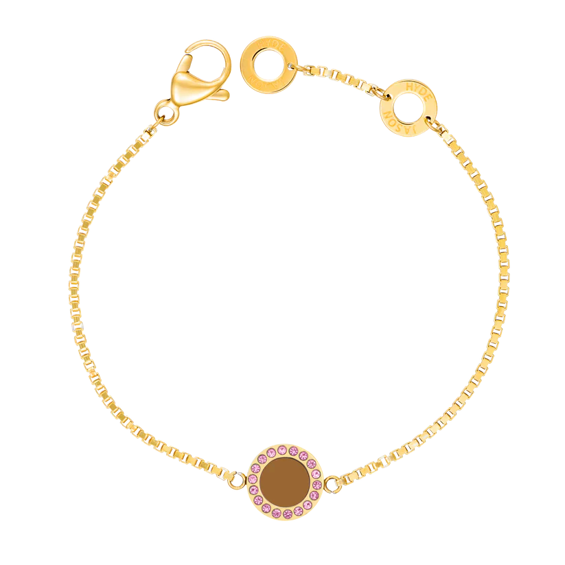 OCEAN NUTSHELL CHIP WITH COLORED ZIRCONIA BRACELET