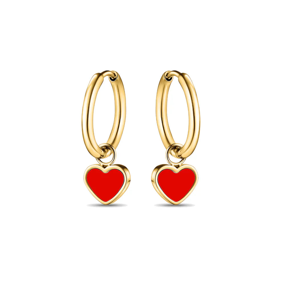 AMARE HOOPS HANGING RED CHIP