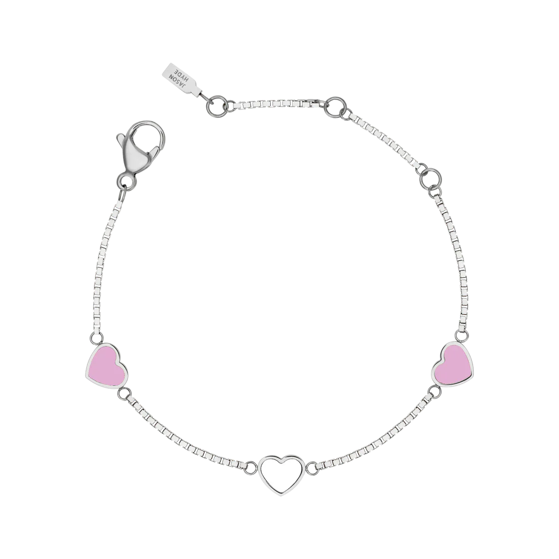 AMARE FONDANT PINK AND WHITE CHIPS TRIO BRACELET SILVER