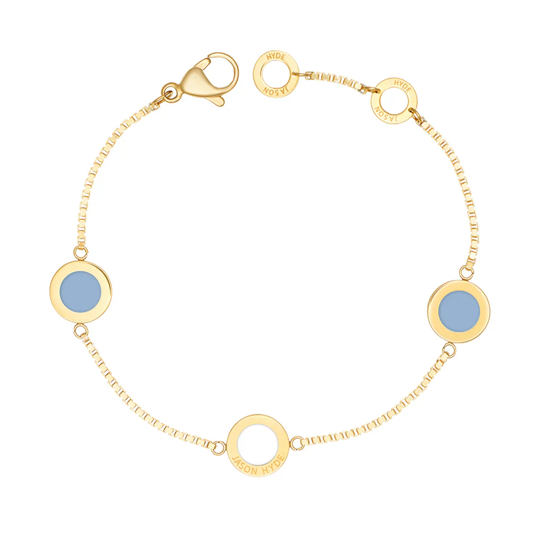 OCEAN POWDER BLUE AND WHITE CHIPS TRIO BRACELET