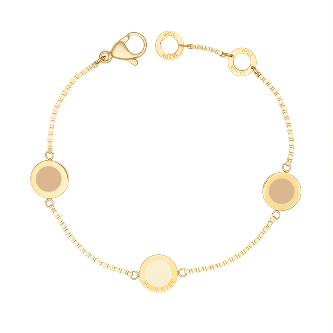 OCEAN CAPPUCCINO AND BEIGE CHIPS TRIO BRACELET GOLD