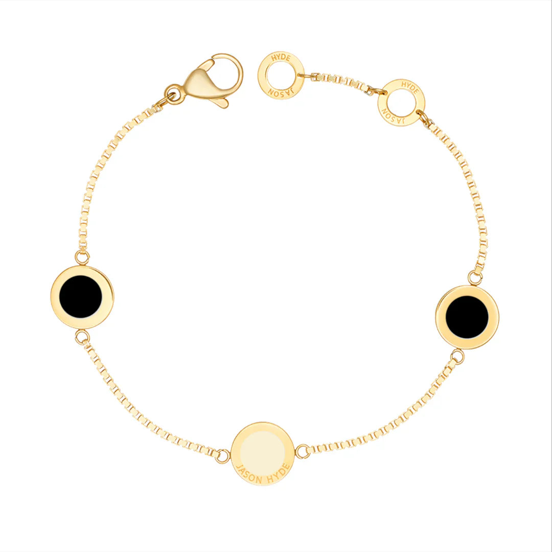 OCEAN CAPPUCCINO AND BLACK CHIPS TRIO BRACELET GOLD