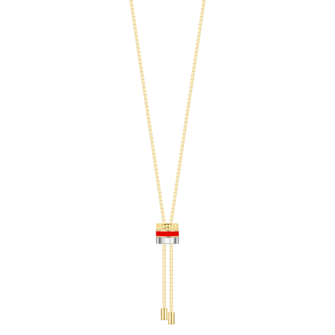 WEWA BOLO TIE TUBE RED CHIP NECKLACE