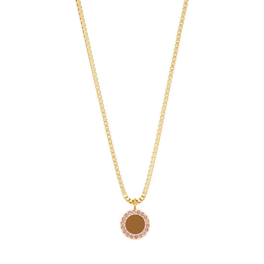 OCEAN NUTHELL CHIP WITH COLORED ZIRCONIA NECKLACE