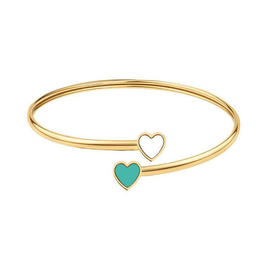 AMARE TURQUOISE AND WHITE CHIPS BANGLE GOLD