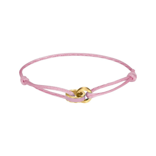WEWA FONDANT PINK CORD AND PINK CHIP BRACELET