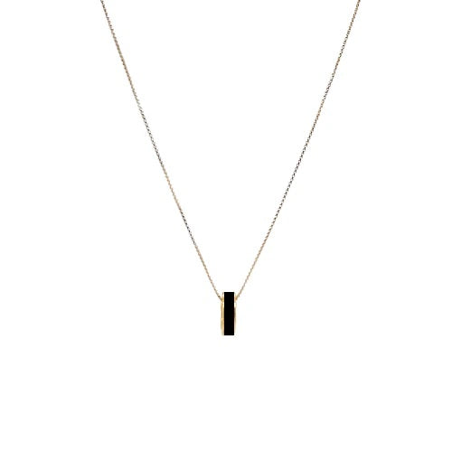 WEWA BLACK CIRCLE CHIP NECKLACE GOLD