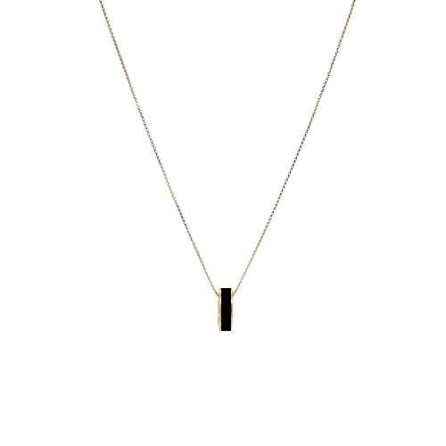 WEWA BLACK CIRCLE CHIP NECKLACE GOLD