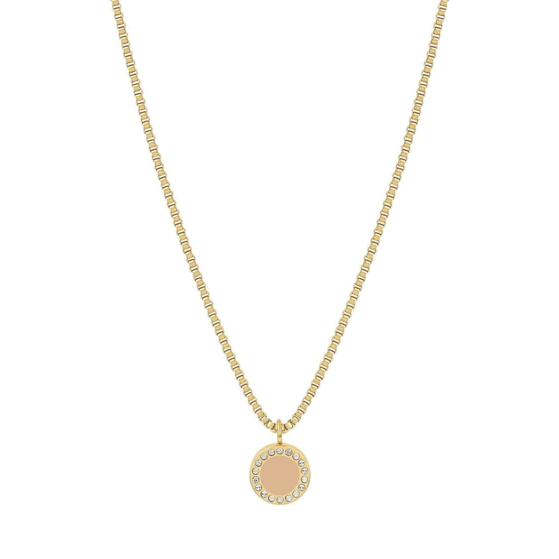 OCEAN BEIGE CHIP WITH ZIRCONIA NECKLACE