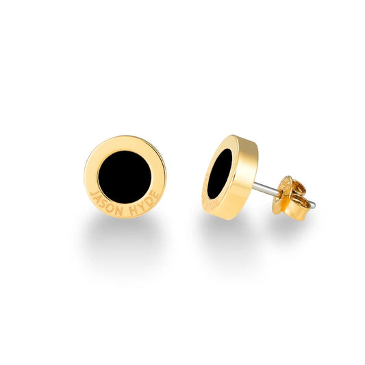 OCEAN BLACK CHIP EARINGS GOLD