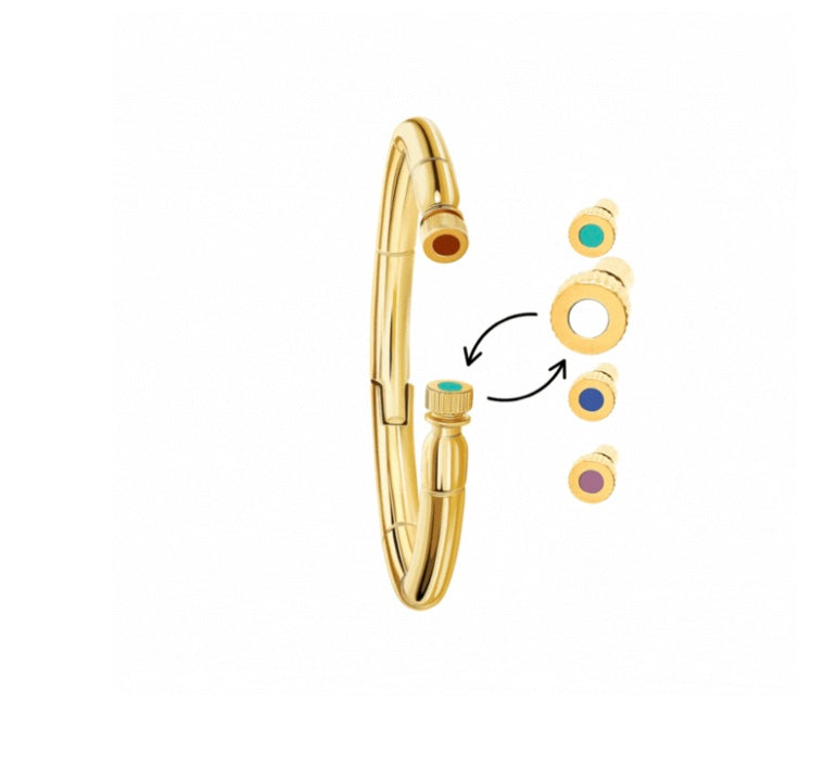 SEACAP TURQUOISE CHIP BANGLE WITH EXCHANGABLE CAPS