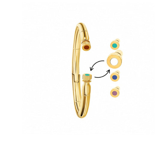 SEACAP TURQUOISE CHIP BANGLE WITH EXCHANGABLE CAPS