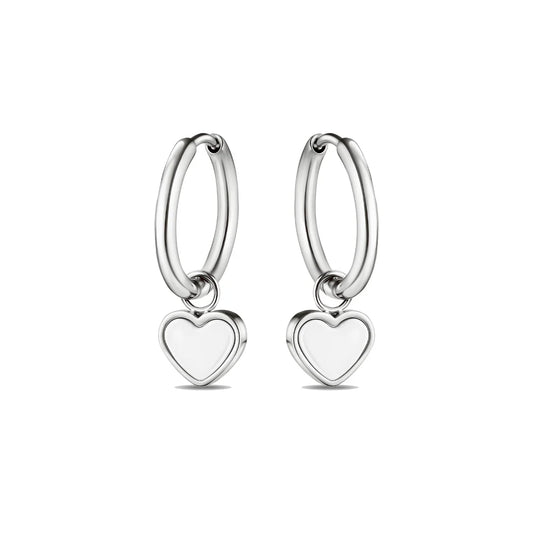 AMARE HOOPS HANGING WHITE SILVER