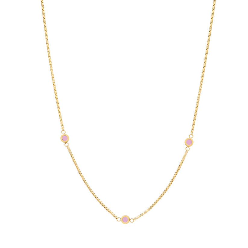 NEW WAVE FONDANT PINK 3 CHIPS NECKLACE