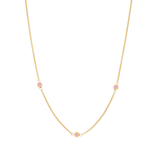 NEW WAVE FONDANT PINK 3 CHIPS NECKLACE
