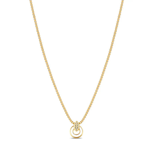 NEREIDA WHITE CHIP WITH ZIRCONIA NECKLACE
