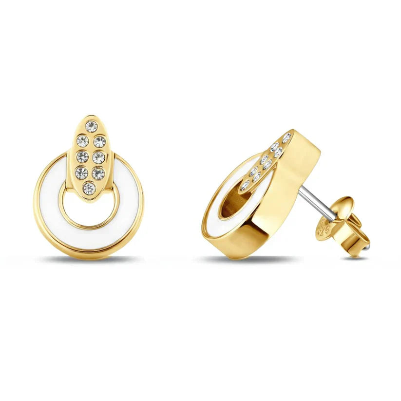NEREIDA WHITE CHIP WITH ZIRCONIA EARRINGS