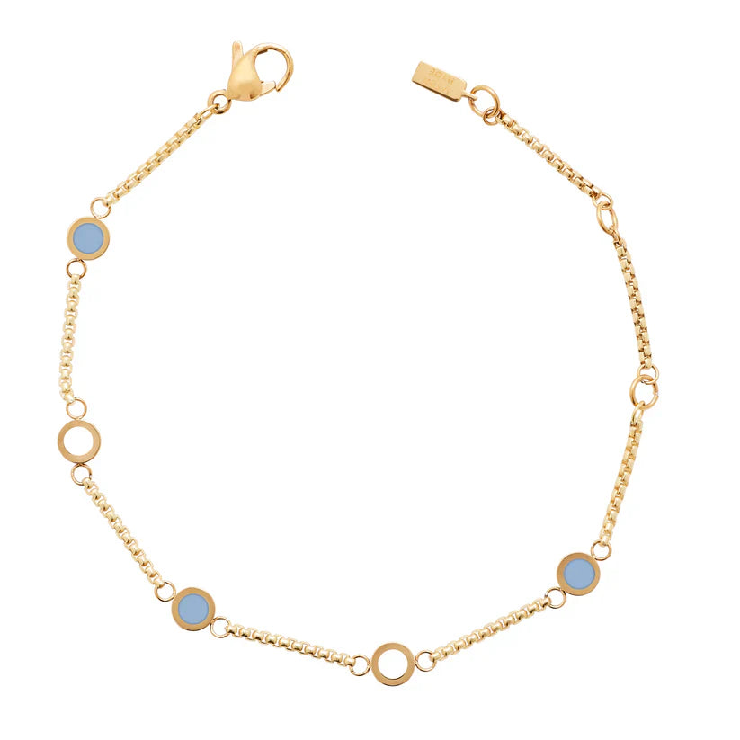 NEW WAVE POWDER BLUE AND WHITE 5 CHIPS BRACELET