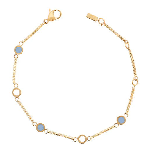 NEW WAVE POWDER BLUE AND WHITE 5 CHIPS BRACELET
