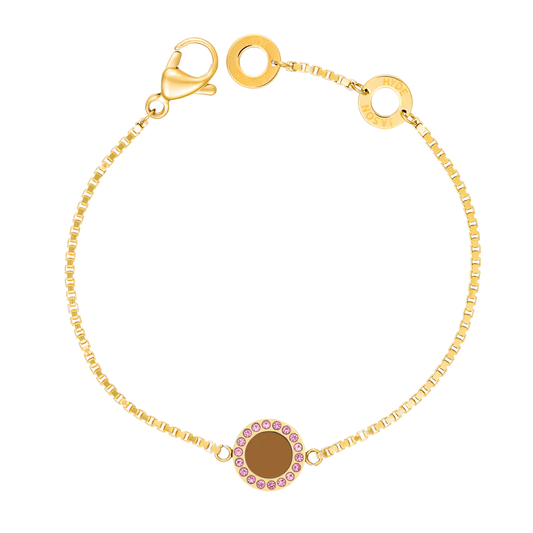 OCEAN NUTSHELL CHIP WITH COLORED ZIRCONIA BRACELET