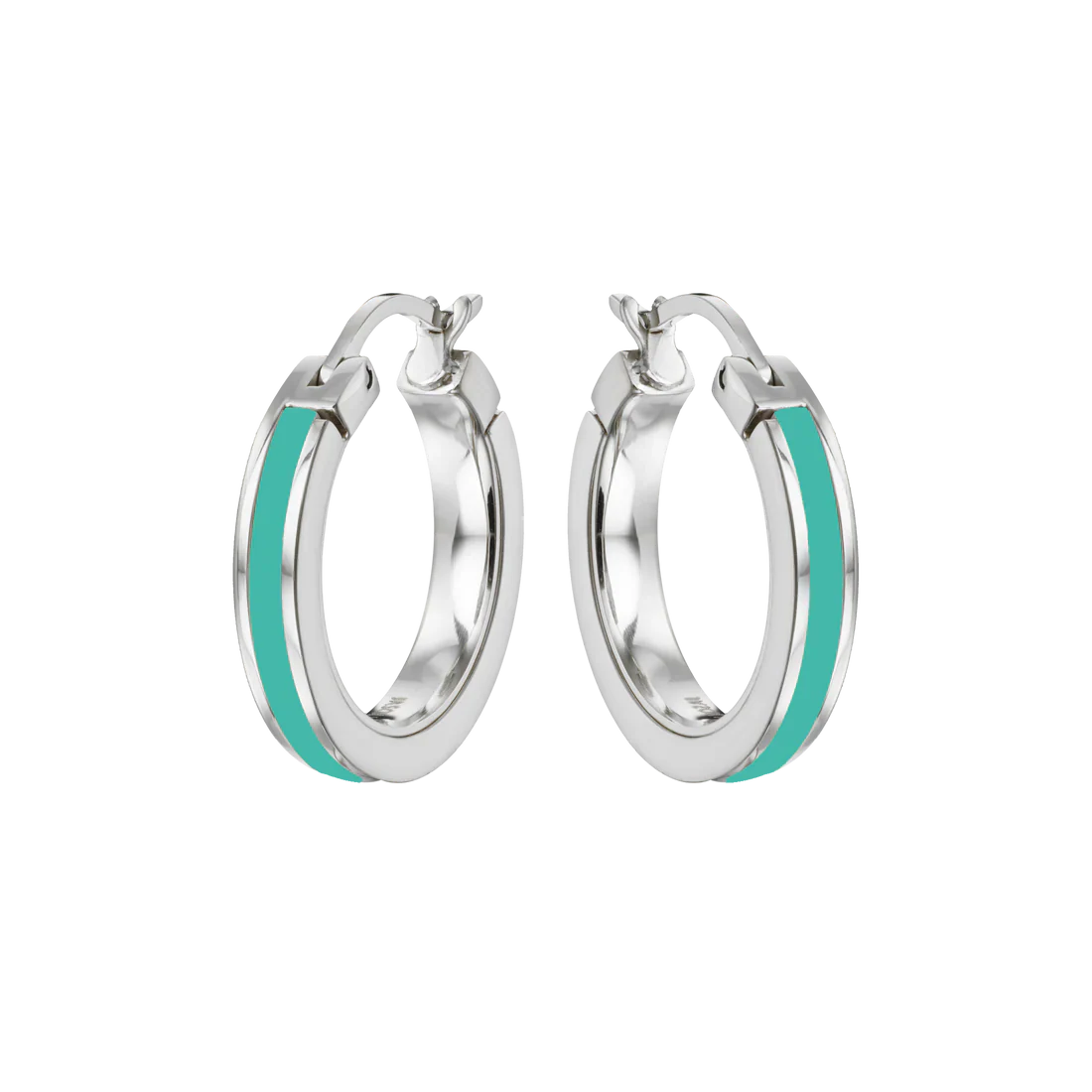 WEWA SINGLE TURQUOISE HOOPS SILVER