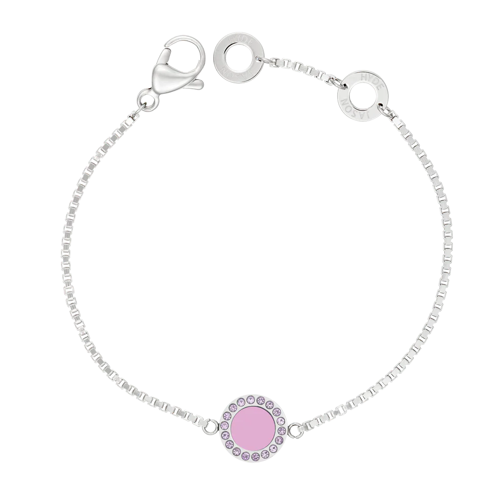 OCEAN FONDANT PINK CHIP BRACELET WITH ZIRCONIA SILVER