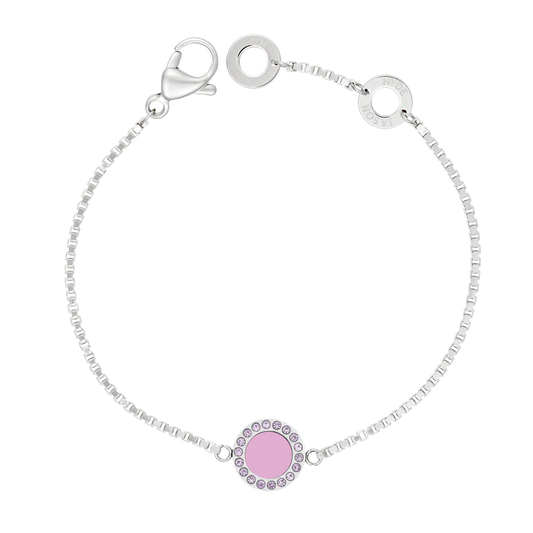 OCEAN FONDANT PINK CHIP BRACELET WITH ZIRCONIA SILVER