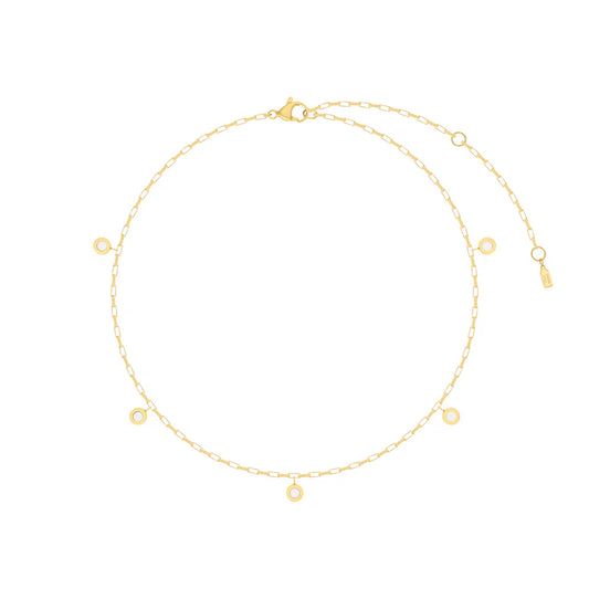 NEW WAVE HANGING 5 CHIPS WHITE NECKLACE