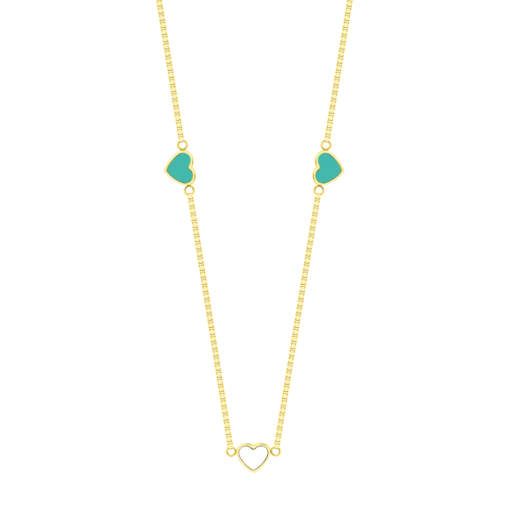 AMARE TURQUOISE WHITE CHIPS NECKLACE GOLD
