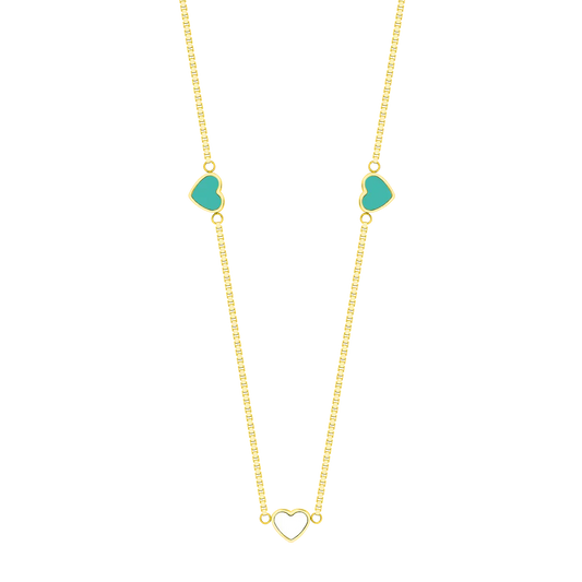 AMARE TURQUOISE WHITE CHIPS NECKLACE GOLD