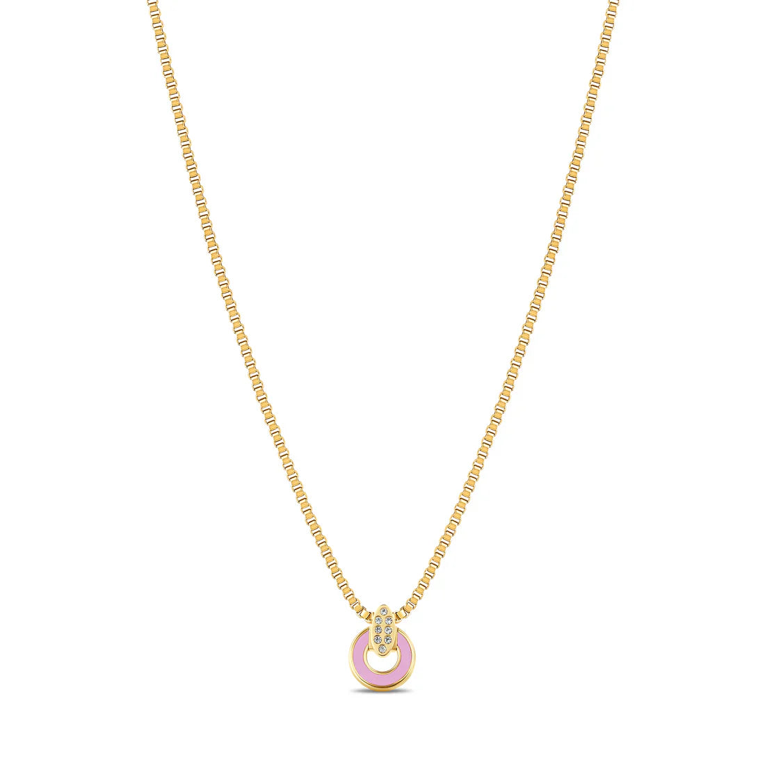 NEREIDA FONDANT PINK CHIP WITH ZIRCONIA NECKLACE