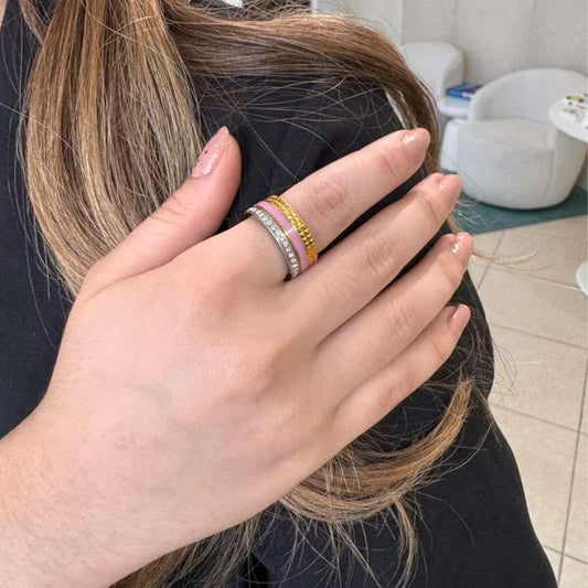 WEWA TUBE FONDANT PINK CHIP WITH ZIRCONIA RING