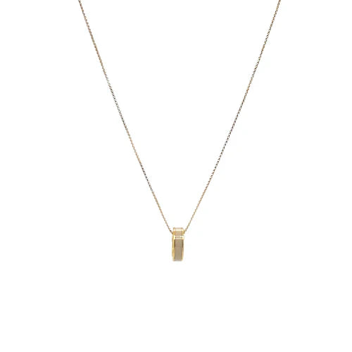 WEWA BEIGE CIRCLE CHIP NECKLACE GOLD