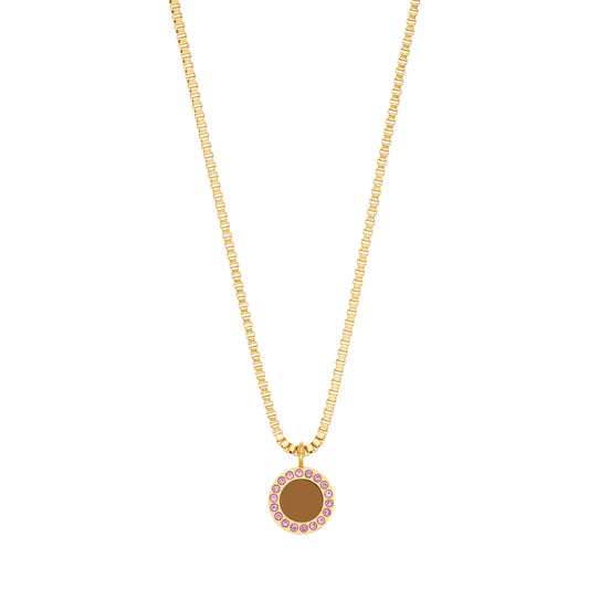 OCEAN NUTHELL CHIP WITH COLORED ZIRCONIA NECKLACE